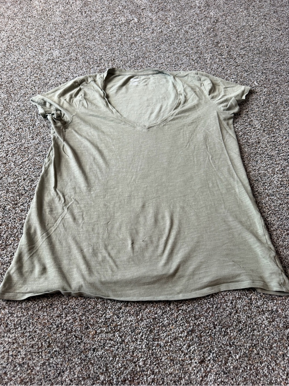 PINK Victoria's Secret Olive Green V-Neck Tee Shirt Size Large